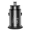 Techly Mini autolaturi USB-A ja USB-C Quick Charge 3.0 38W mustassa metallissa