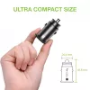 Techly Mini autolaturi USB-A ja USB-C Quick Charge 3.0 38W mustassa metallissa