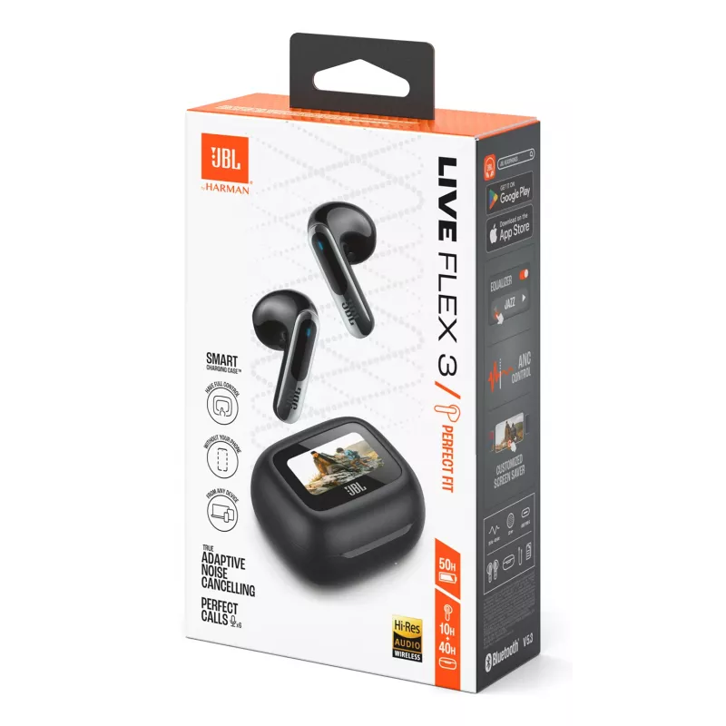 JBL Live Flex 3 headset langaton In-Ear puhelut/musiikki/urheilu/arki musta