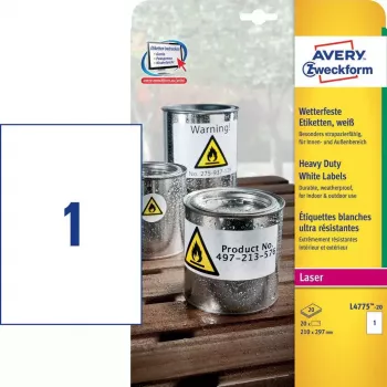 Itseliimautuva tarra Avery L4775-20 pyöristetty suorakaide