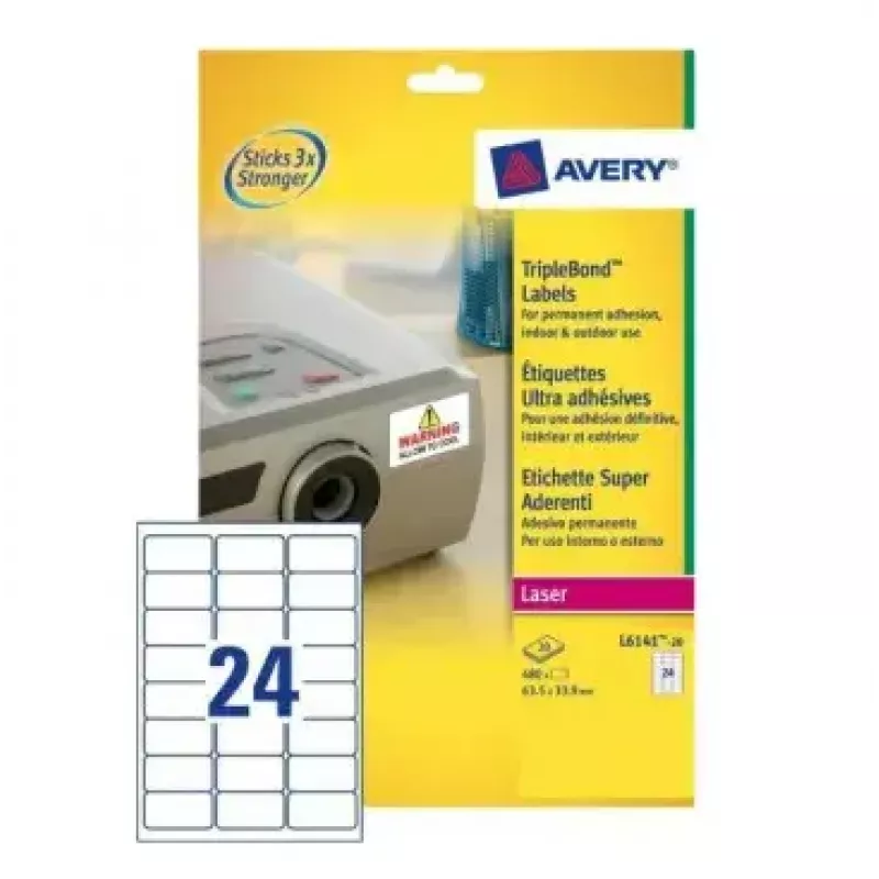 Itseliimautuva tulostintarra Avery L6141-20