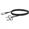 USB-kaapeli Schwaiger LKU 100 1,5m USB 2.0 A Micro-USB B musta hopea