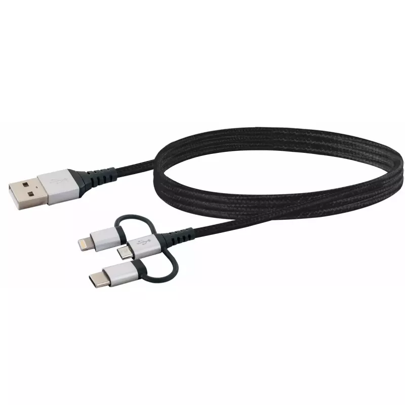 USB-kaapeli Schwaiger LKU 100 1,5m USB 2.0 A Micro-USB B musta hopea