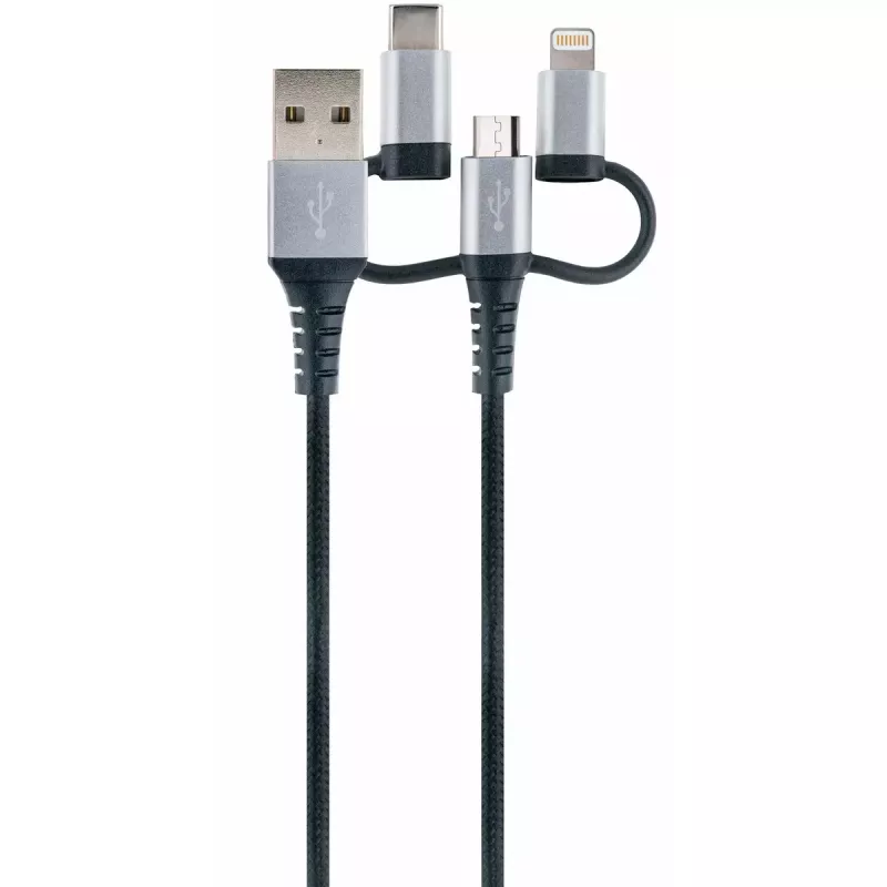 USB-kaapeli Schwaiger LKU 100 1,5m USB 2.0 A Micro-USB B musta hopea
