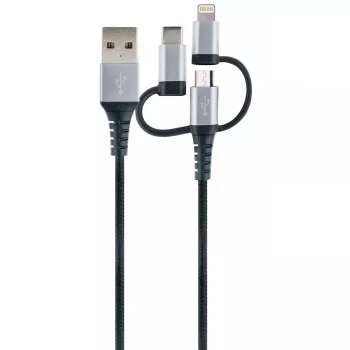 USB-kaapeli Schwaiger LKU 100 1,5m USB 2.0 A Micro-USB B musta hopea