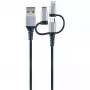 USB-kaapeli Schwaiger LKU 100 1,5m USB 2.0 A Micro-USB B musta hopea
