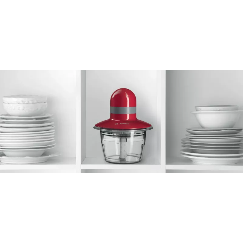 Bosch MMR08R2 sähköinen silppuri 0,8 L 400 W harmaa, punainen