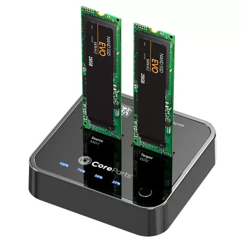 CoreParts MS-CLONER-SATA tallennustelakka USB 3.2 Gen 2 (3.1 Gen 2) Type-C musta