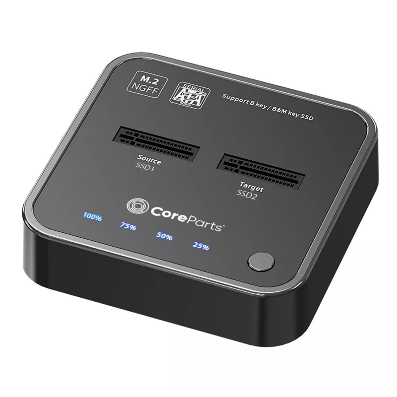 CoreParts MS-CLONER-SATA tallennustelakka USB 3.2 Gen 2 (3.1 Gen 2) Type-C musta