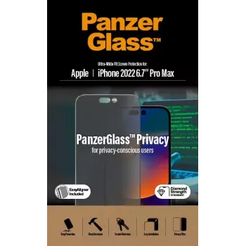 PanzerGlass ® tietosuojanäytönsuoja iPhone 14 Pro Max | Ultra-Wide Fit EasyAlignerilla