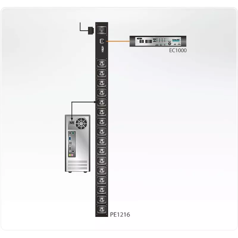 ATEN PE1216 virtajakoyksikkö (PDU) 16 AC-lähtöä musta