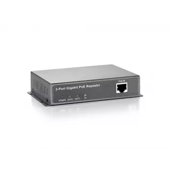 LevelOne Gigabit PoE-toistin, ketjutettava, 2 PoE-lähtöä, verkkotoistin, 100 m, 1000 Mbit/s, täysduplex, puoliduplex, 10/100/1000Base-T(X), IEEE 802.3x