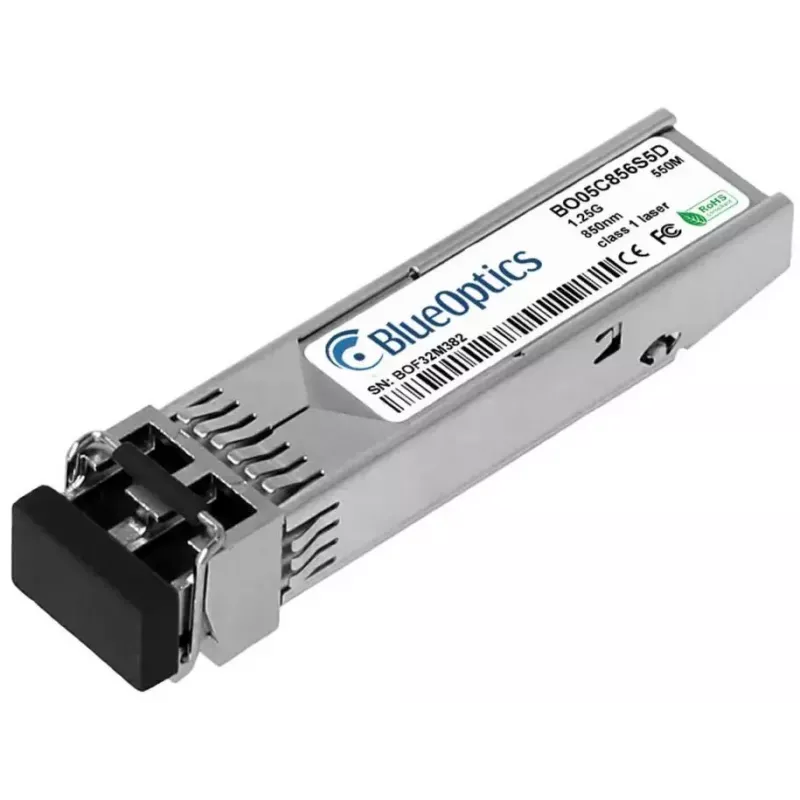 BlueOptics R9Q43A-BO SFP-lähetinvastaanotinmoduuli, HPE Aruba R9Q43A -yhteensopiva, 1000BASE-SX, monimuoto, LC duplex (BO05C856S5D)