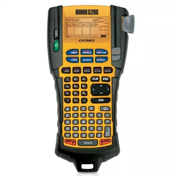 DYMO RHINO 5200 teollisuustarratulostin | merkintälaite laukulla | aikaa säästävät pikavalintanäppäimet | tulostaa nopeasti | kestävä tarratulostin työmaille ja vaativiin merkintätehtäviin | UK-pistoke