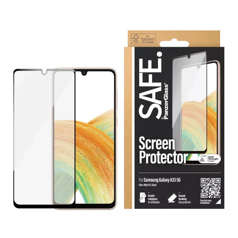 PanzerGlass SAFE näytönsuojakalvo Samsung Galaxy A33 5G, naarmuuntumaton, iskunkestävä
