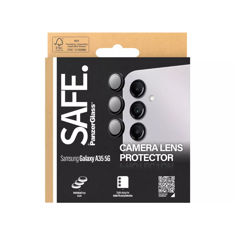 PanzerGlass SAFE. by ® kameran linssinsuoja musta Samsung Galaxy A35 5G