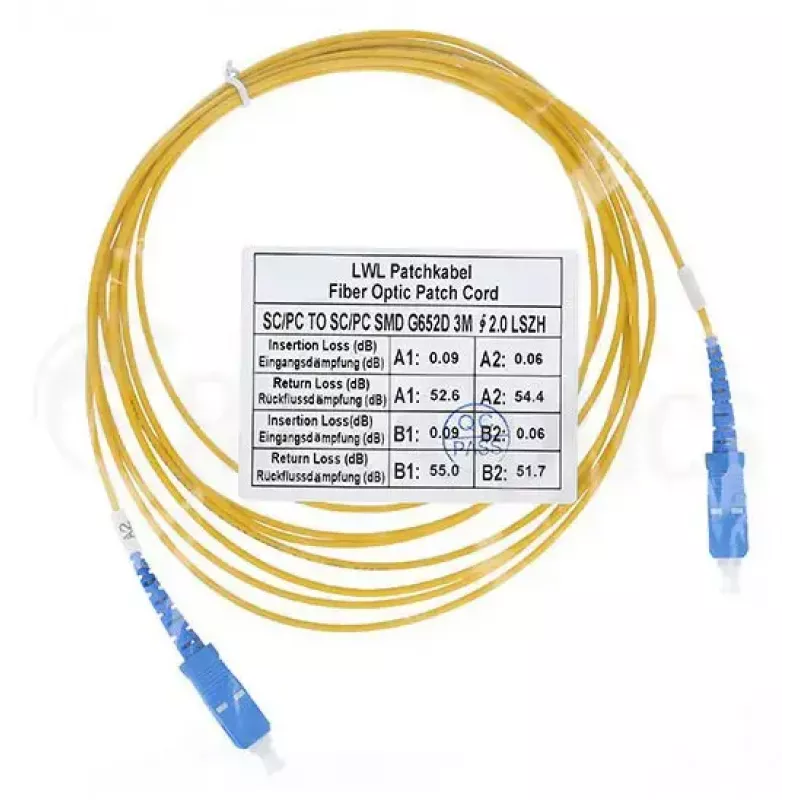 Kuitu­kaapeli BlueOptics SFP2222BU30MK SC G.657.A1 30 m keltainen