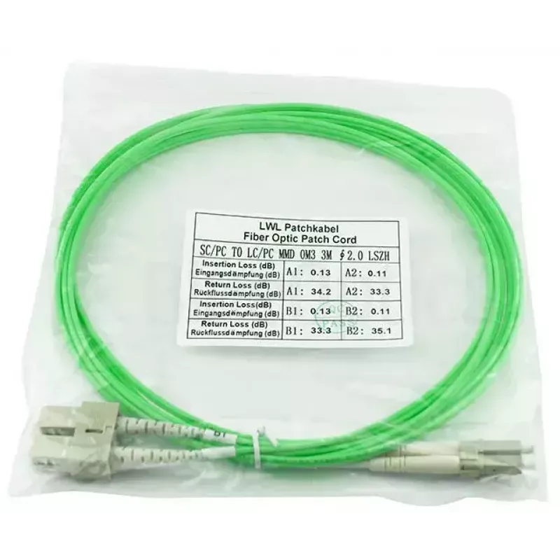 Kuituvalokaapeli BlueOptics SFP3132GU15MK LC SC OM5 15 m minttu