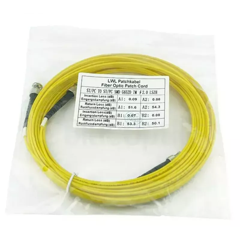 Kuituvalokaapeli BlueOptics SFP3333BU7.5MK 7,5 m ST keltainen