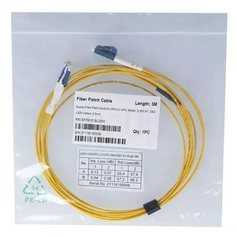 Kuitukaapeli BlueOptics SFP9131BU1MK CS LC OS2 1 m keltainen