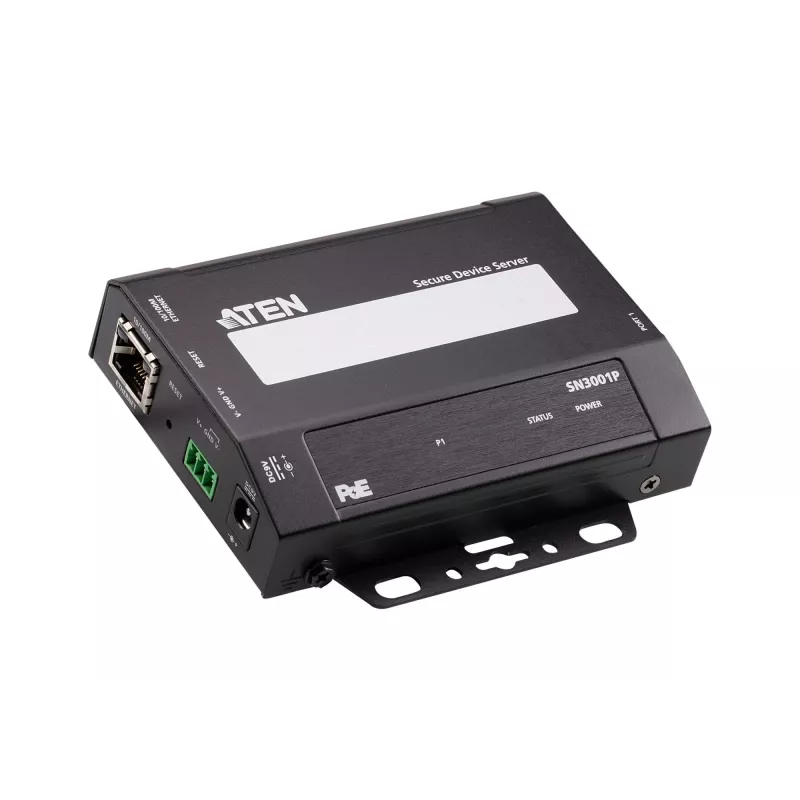 ATEN SN3001P 1-porttinen suojattu RS-232-laitepalvelin PoE:lla, 100 Mbit LAN