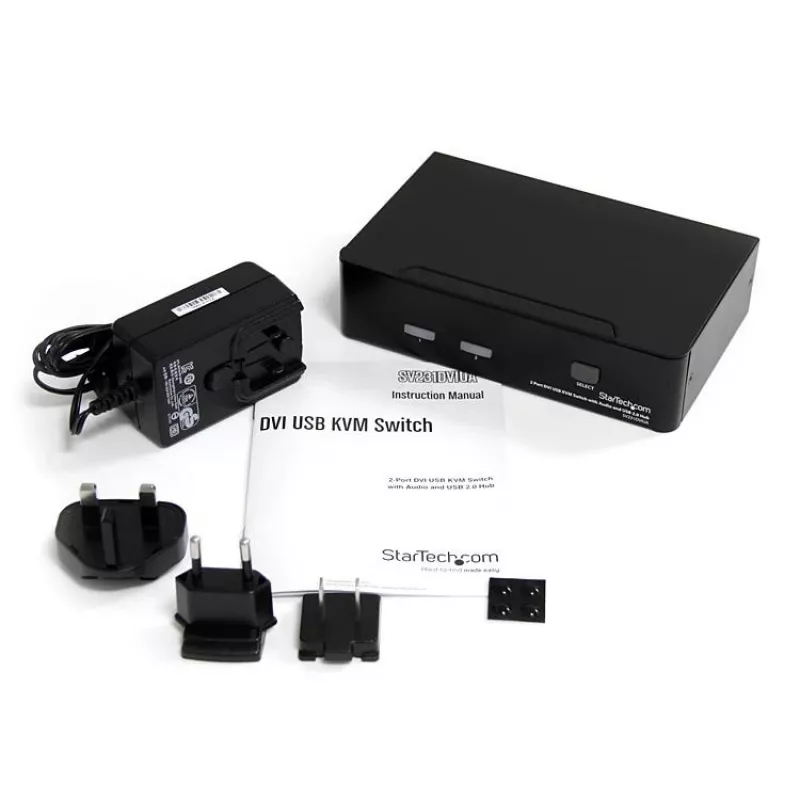 StarTech.com 2-porttinen DVI USB KVM-kytkin audio- ja USB 2.0 -keskittimellä