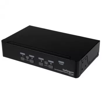 StarTech.com 4-porttinen USB DisplayPort KVM-kytkin audiotuella, 3840 x 2400 pikseliä, musta
