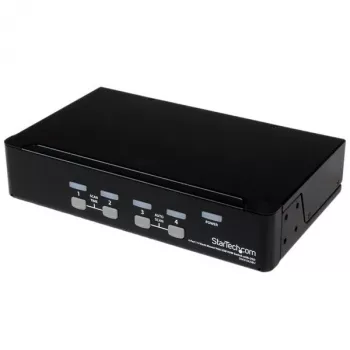 StarTech.com 4-porttinen 1HE rack-asennettava USB KVM-kytkin OSD-näytöllä, 1920 x 1440 pikseliä, rack-asennus, 5,4 W, 1HE, musta