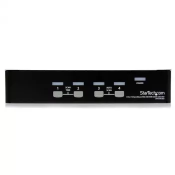 StarTech.com 4-porttinen 1HE rack-asennettava USB KVM-kytkin OSD-näytöllä, 1920 x 1440 pikseliä, rack-asennus, 5,4 W, 1HE, musta
