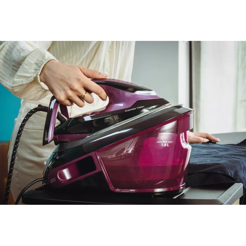 Tefal Express Vision SV8152 2800 W 1,8 l Durilium AirGlide Autoclean -silityspohja violetti, musta