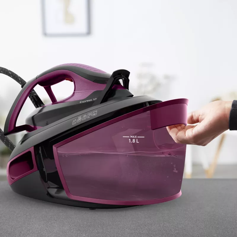 Tefal Express Vision SV8152 2800 W 1,8 l Durilium AirGlide Autoclean -silityspohja violetti, musta