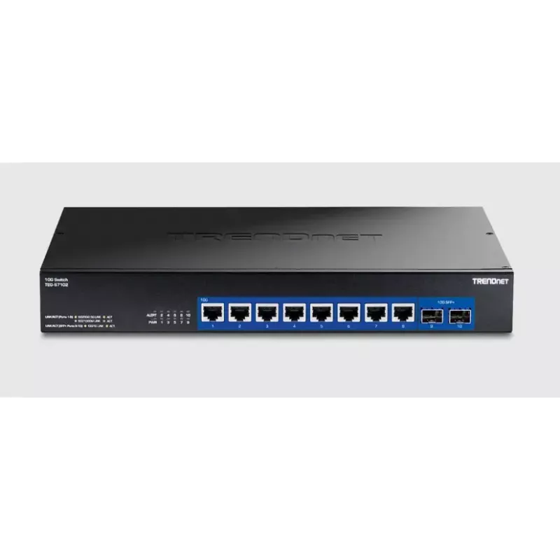 Hallitsematon kytkin Trendnet TEG-S7102 10G Ethernet 8 porttia musta