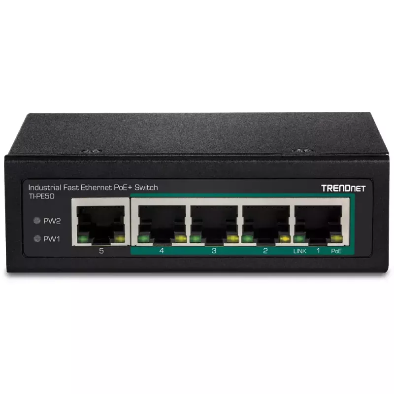 Hallitsematon kytkin Trendnet TI-PE50 Power over Ethernet musta