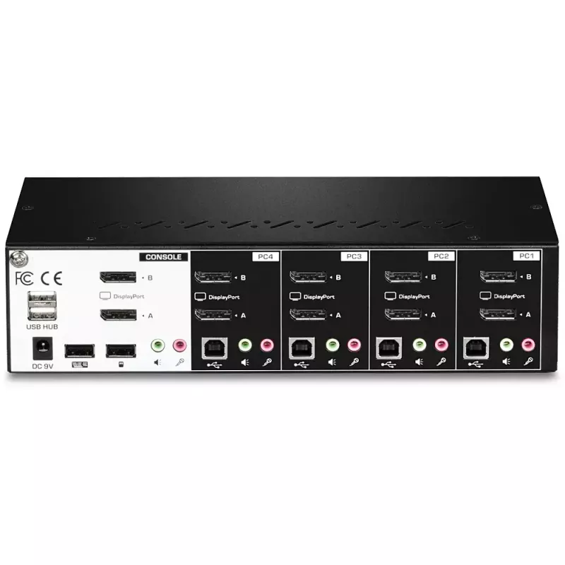 KVM-kytkin Trendnet TK-440DP musta hopea