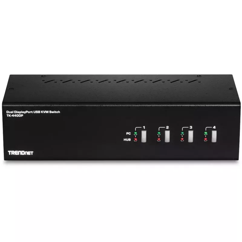 KVM-kytkin Trendnet TK-440DP musta hopea