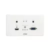 ATEN HDMI & VGA HDBaseT -lähetin EU-seinälevyllä / PoH (4K@100m) (HDBaseT Class A)