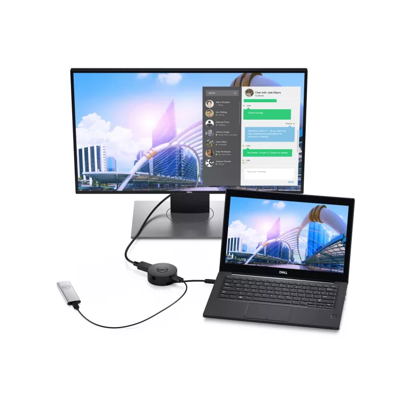DELL DA300 langallinen USB 3.2 Gen 2 (3.1 Gen 2) Type-C musta