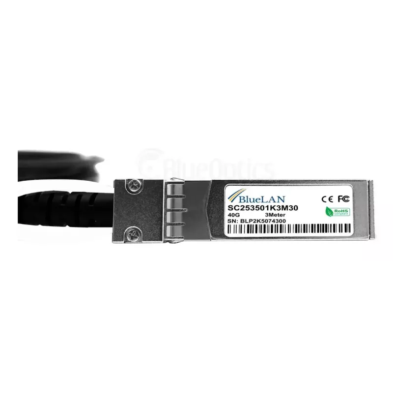 DAC-kaapeli BlueOptics X4DACBL3-BL 3 m QSFP 4x SFP+ musta