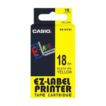 Tarratulostinnauha Casio XR-18YW1 musta keltaisella