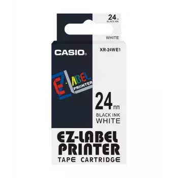 Tarratulostinnauha Casio XR-24WE1 musta valkoisella