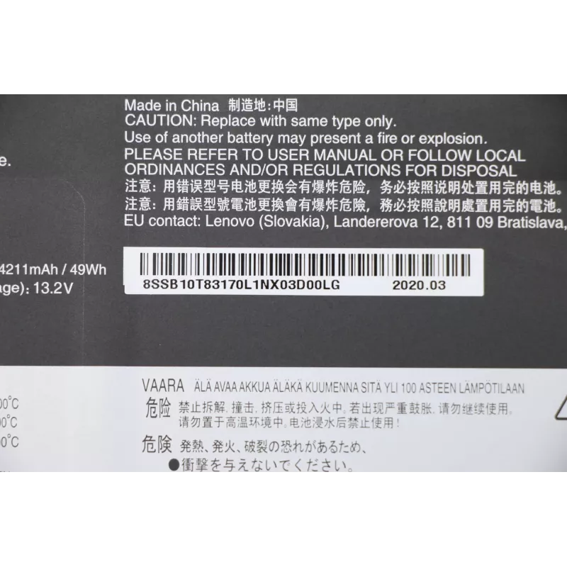 Lenovo 5B10W13927 kannettavan varaosa akku