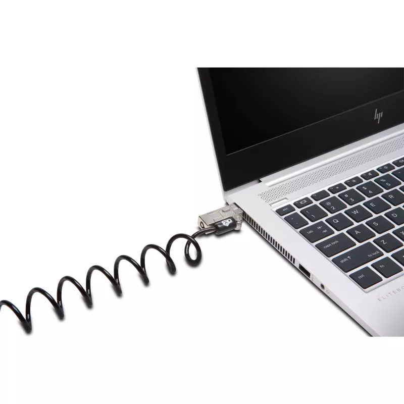 Kensington Slim NanoSaver 2.0 kannettava avainlukko hopea musta 1,8 m