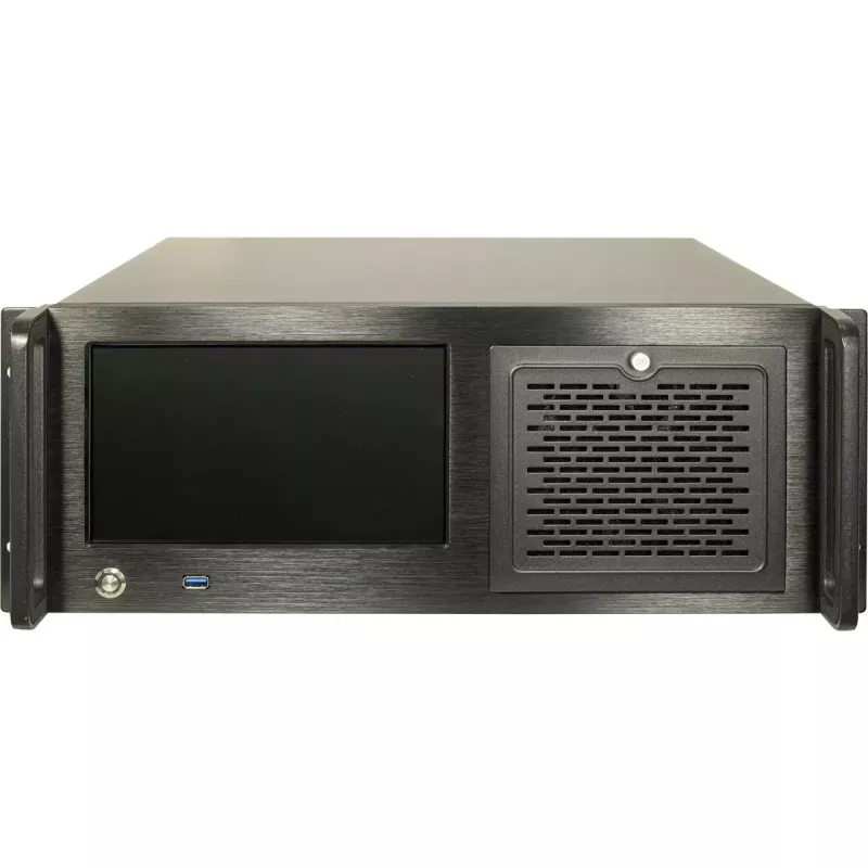 Palvelinkoteloteline Inter-Tech 4U-4460 TFT musta 1x 120 mm tuuletin 5,25 tuuman HDD