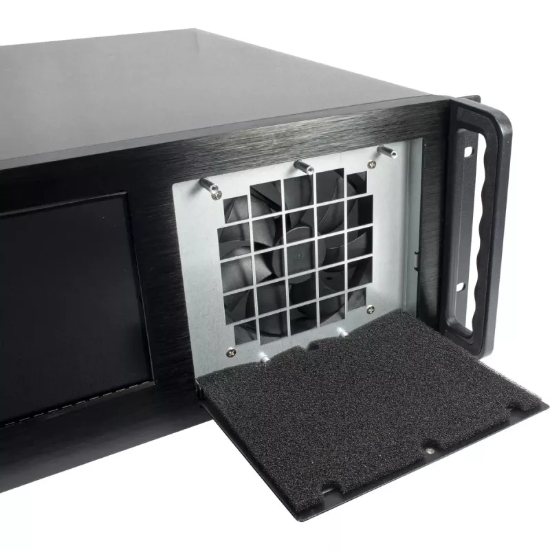 Palvelinkoteloteline Inter-Tech 4U-4460 TFT musta 1x 120 mm tuuletin 5,25 tuuman HDD