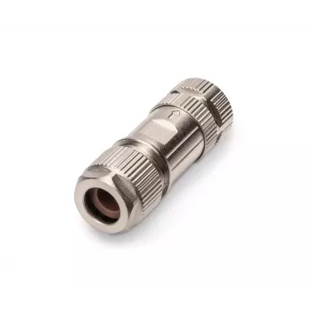 Digitus CAT 6A M12 Jack X-koodattu IP67 liitin hopea litteä