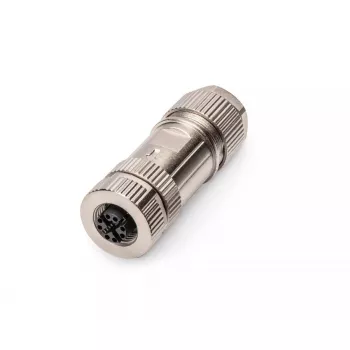 Digitus CAT 6A M12 Jack X-koodattu IP67 liitin hopea litteä