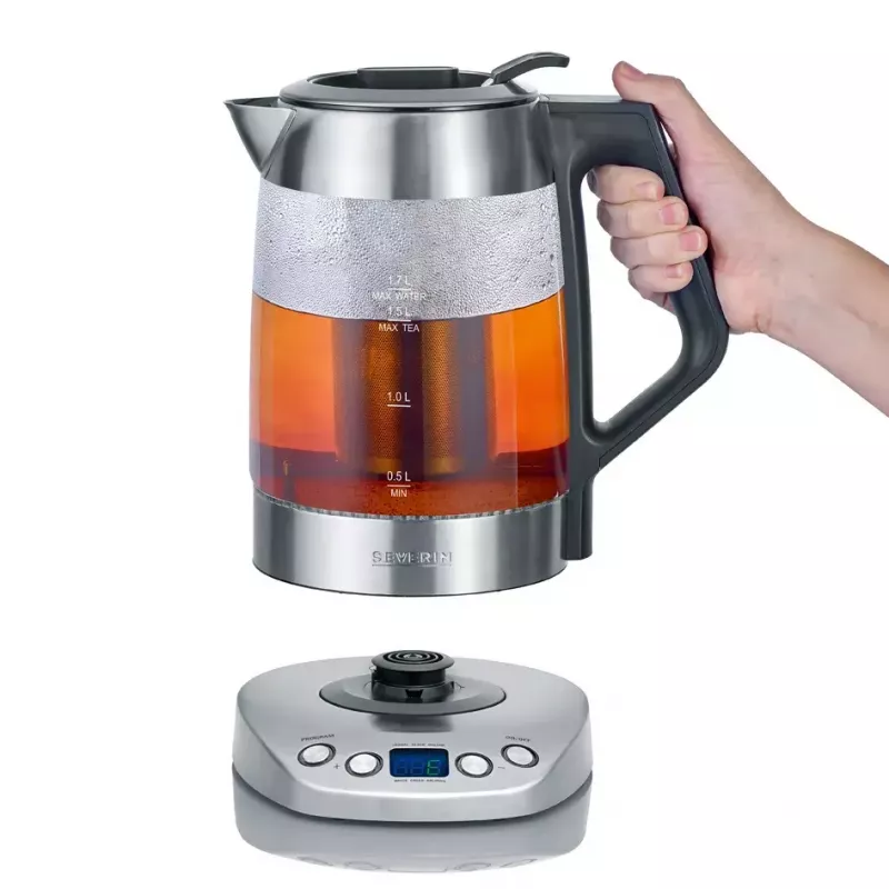 Vedenkeitin Severin 1,7 L 3000 W musta ruostumaton teräs