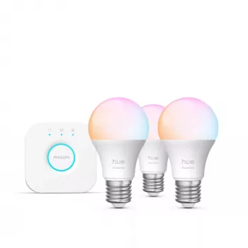 Philips Hue White and Colour Ambience Essential -älyvalopaketti – 3× E27-älylamppu, 806 lm, 8 W, Bluetooth/Zigbee