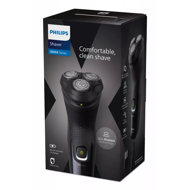Philips X3021/00 miesten parranajokone rotaatioparranajokone trimmeri musta