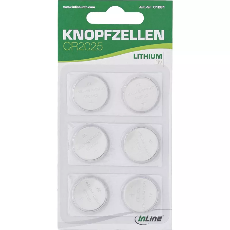 Nappiparisto InLine CR2025 3V litium 6 kpl:n pakkaus